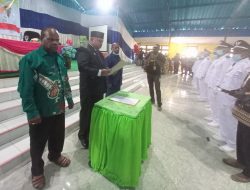 Pelantikan 73 Kepala Kampung, Bupati Dogiyai: Langsung Bersihkan Balai Kampung dan Mulai Bekerja