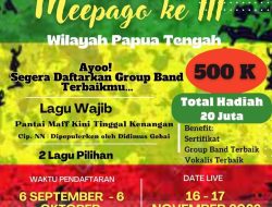 Festival Musik Reggae ke-III di Papua Tengah Digelar 17 November Mendatang