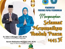 Penjabat Gubernur Velix Wanggai Ucapkan Selamat Menunaikai Ibadah Puasa Ramadhan 1445 Hijriah