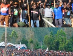 Ribuan Massa Hadiri Kampanye Calon Bupati Tolikara Dinus Wanimbo dan Wakil Bupati Gamael Enembe