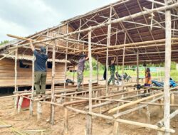 Satgas Pengamanan Perbatasan RI-Papua Nugini Bangun Rumah Layak Huni Warga di Mappi