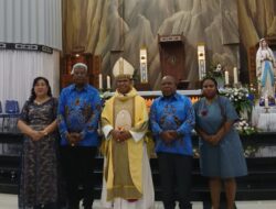 Pesan Uskup Amboina Mgr Seno Ngutra Saat Misa Syukur Bupati dan Wakil Bupati Kabupaten Mimika