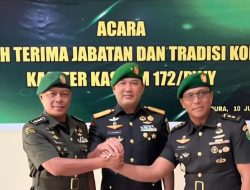 Wayan Suryanto Kasiter Korem Praja Wira Yakhti, Danrem Pasaribu: Lanjutkan Pengabdian untuk Tanah Papua