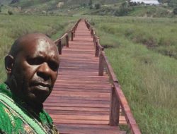 Warga Kampung Ugikagouda Bangun Jembatan Titian Permudah Mobilitas Ekonomi
