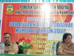 Pemerintah Kabupaten Dogiyai Sosialisasi Tata Cara Pemilihan Badan Permusyawaratan Kampung