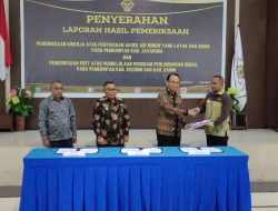 Penjabat Bupati Jayapura Triwarno Purnomo Terima LHP Kinerja Penyediaan Akses Air Minum Layak dan Aman