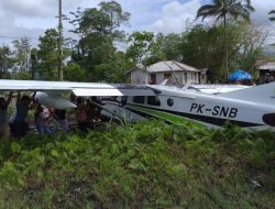 Pesawat Smart Cakrawala Aviation Tergelincir Keluar Jalur di Bandara Udara Kenyam, Kabupaten Nduga