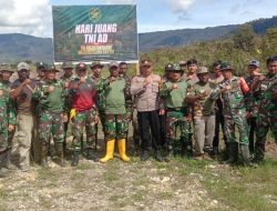 Peringati Hari Juang Kartika TNI AD ke-78: Anggota TNI-Polri dan Pol PP Bersihkan Sampah di Pasar Waghete