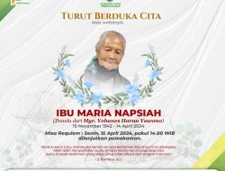 Ibunda Uskup Keuskupan Agung Palembang Meninggal, Pemuda Katolik Papua Tengah Sampaikan Ucapan Duka