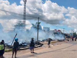 Tujuh Kios dan Kendaraan Bermotor di Sukanggo, Boven Digoel Hangus Terbakar