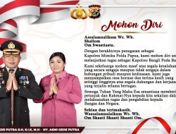 Akhiri Masa Tugas I Gede Putra Sampaikan Apresiasi Atas Doa dan Dukungan Semua Pihak Selama Menjabat Kapolres Mimika