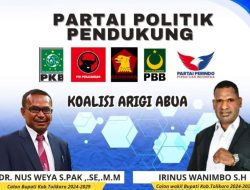 Partai Presiden Terpilih Prabowo Subianto Topang Dr Nus Weya-Irinus Wanimbo, SH Dalam Bursa Pilkada Tolikara 2024