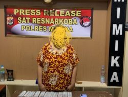Ibu Rumah Tangga Penjual Obat Terlarang Jenis Alprazolam Tanpa Izin Edar Dibekuk Polres Mimika