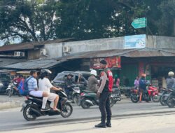 Satuan Samapta Polres Jayapura Laksanakan Strong Point Pagi Untuk Tingkatkan Keamanan dan Ketertiban
