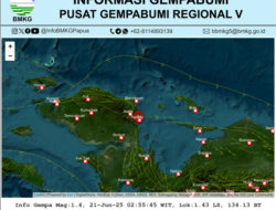 Gempa Magnitudo 1,4 Skala Richter Guncang Papua Barat Sabtu Dini Hari