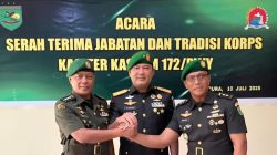 Wayan Suryanto Kasiter Korem Praja Wira Yakhti, Danrem Pasaribu: Lanjutkan Pengabdian untuk Papua