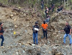 Satgas Damai Cartenz dan Polres Nabire Rekonstruksi Kasus Pembunuhan Dua Personel Brimob di Nabire