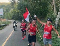 Meriahkan HUT ke-80 RI Tahun 2025, Prajurit Yonif Vira Jaya Sakti Lari 80 KM Keliling Danau Sentani