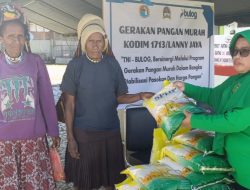 Kodim Lanny Jaya Gelar Gerakan Pangan Murah Bersama Bulog Meriahkan HUT ke-80 TNI Tahun 2025
