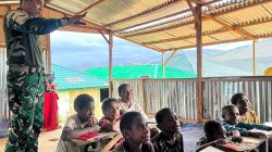 Akses Pendidikan Minim di Lanny Jaya, TNI Bangun Kelas Sederhana Tumbuhkan Semangat Belajar