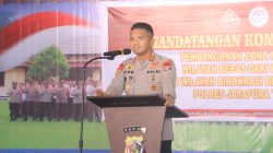 Kapolres Jayapura Vox Dei Pimpin Penandatanganan Komitmen Bersama Pembangunan Zona Integritas
