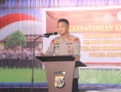 Kapolres Jayapura Vox Dei Pimpin Penandatanganan Komitmen Bersama Pembangunan Zona Integritas