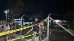Personel Polres Jayapura Amankan Lokasi Kejadian Pasca Kebakaran SD Persiapan Rajawali Estate