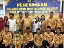 Wali Kota Abisai Rollo Terima Kafilah Kota Jayapura Usai Raih Juara Umum MTQ Tingkat Provinsi 2026