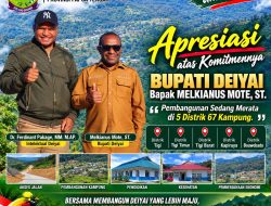 Apresiasi Komitmen Bupati Deiyai, Pembangunan Terus Didorong Merata di 5 Distrik dan 67 Kampung