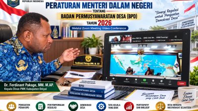 Kepala Dinas PMK Deiyai Ferdinant Pakage Rapat Bersama Jajaran Kemendagri dan Kementerian Desa