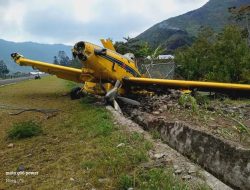Pesawat Aman Air PK-WNU Alami Crash Landing Saat Mendarat di Bandara Udara Mulia, Puncak Jaya