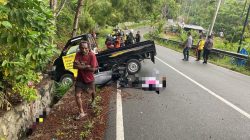Mobil Kehilangan Kendali Berujung Labrak Sepeda Motor di Pintu Angin, Satu Orang Tewas di Tempat